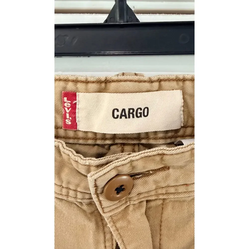 Levi's Cargo Pants Mens 38x32 Beige Canvas Multi Pocket Relaxed Fit